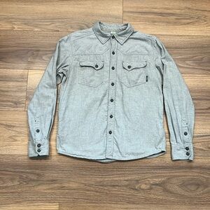 Stio Junction Midweight Flannel Long Sleeve Shirt in Gray Size Medium